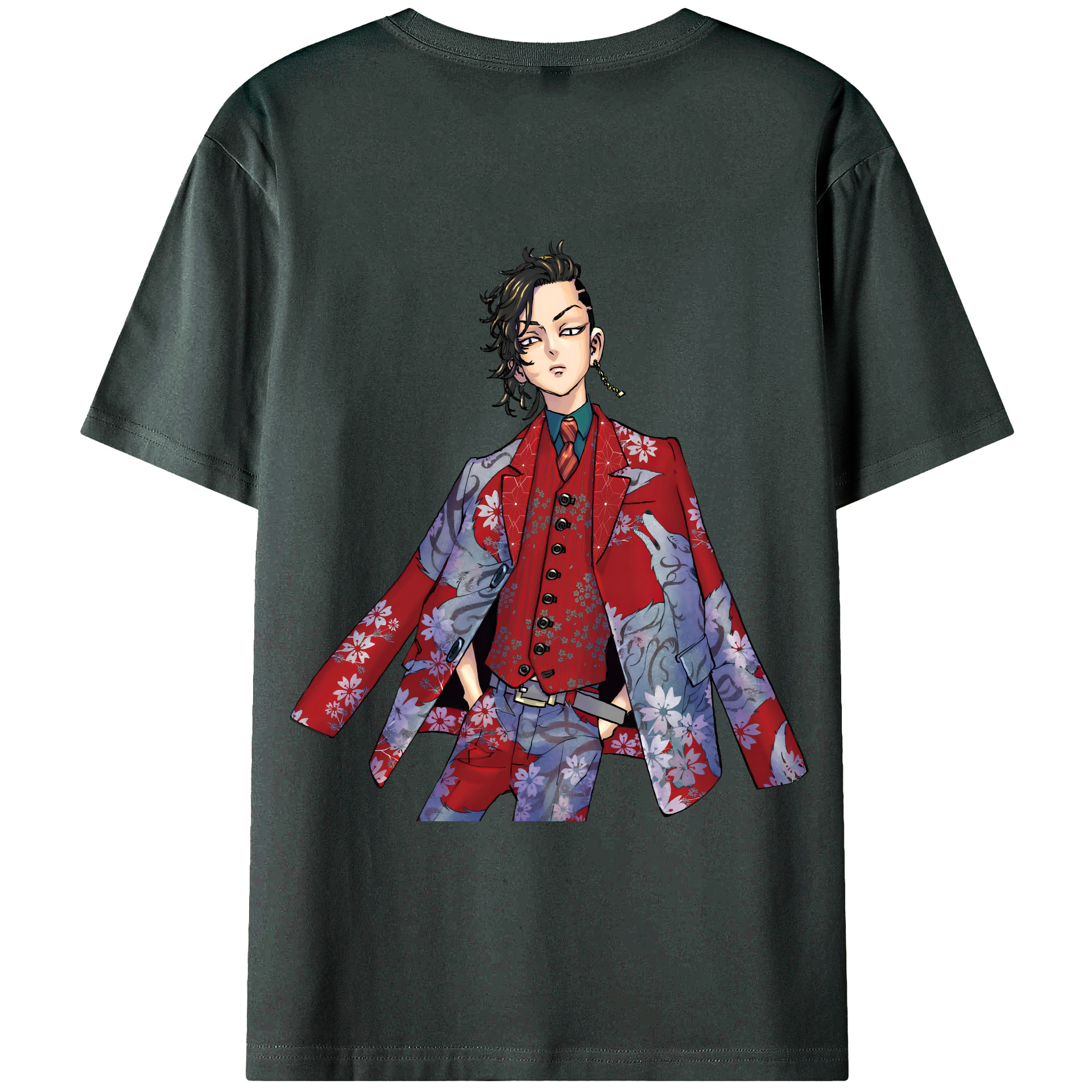 （画像用） 東京リベンジャーズ Tokyo Revengers 綿100％ メンズ半袖Tシャツ（バックプリント） 通気性